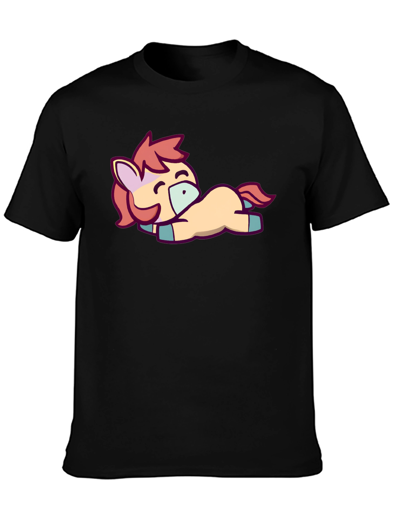 Cute Pony Graphic Tee - Black T-Shirt