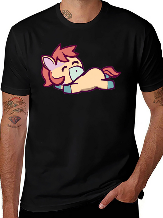 Cute Pony Graphic Tee - Black T-Shirt