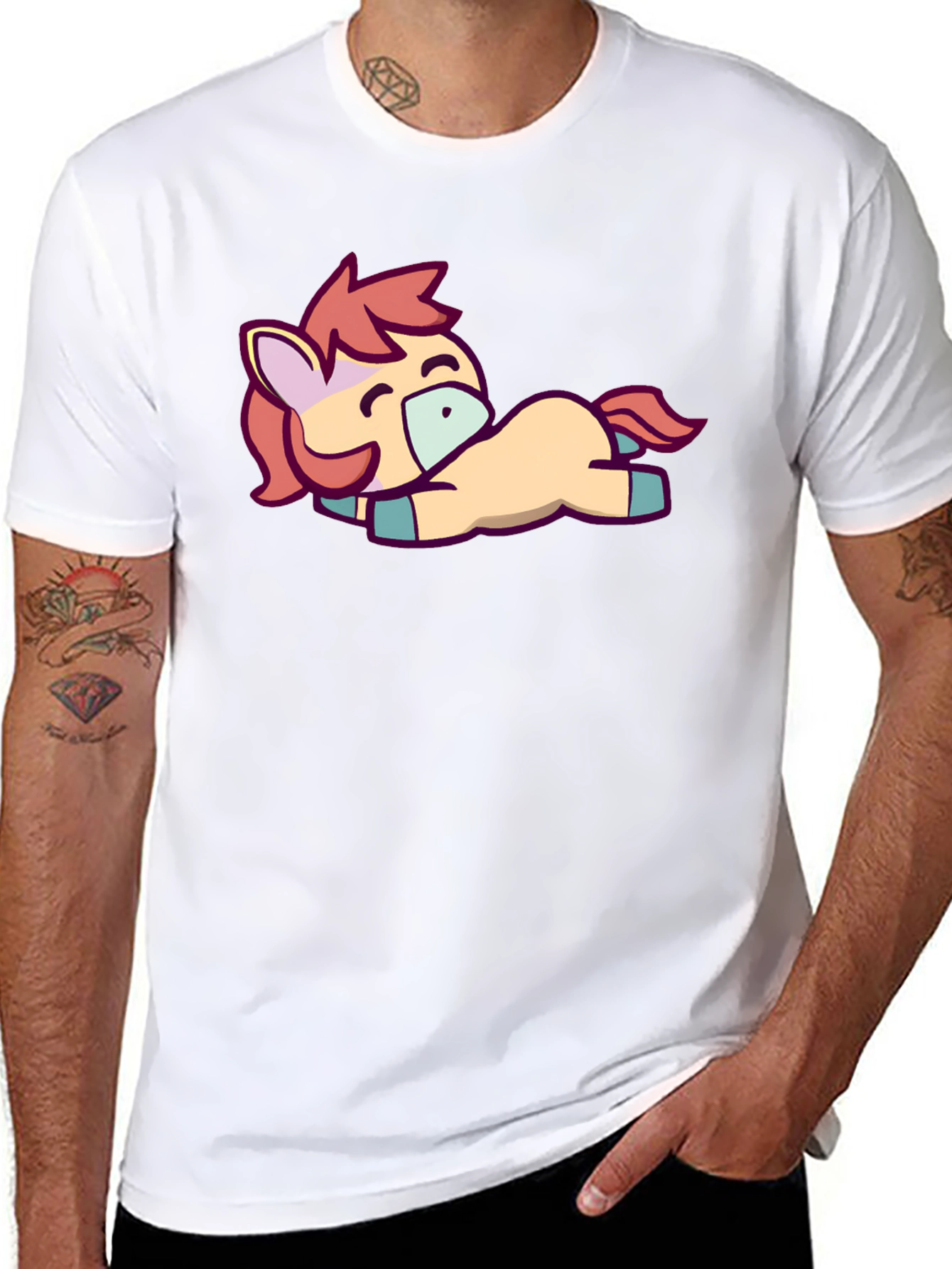 Cute Pony Graphic Tee - Black T-Shirt