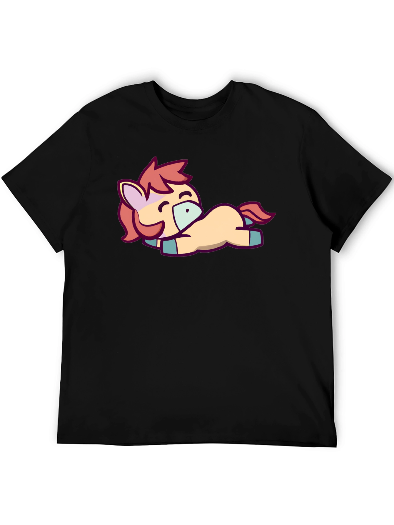 Cute Pony Graphic Tee - Black T-Shirt