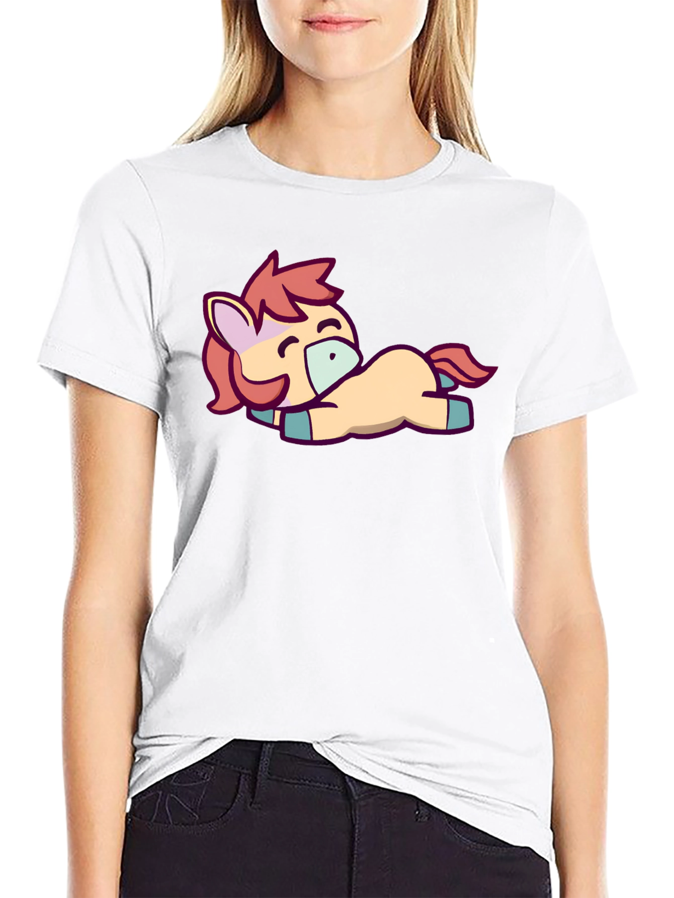 Cute Pony Graphic Tee - Black T-Shirt