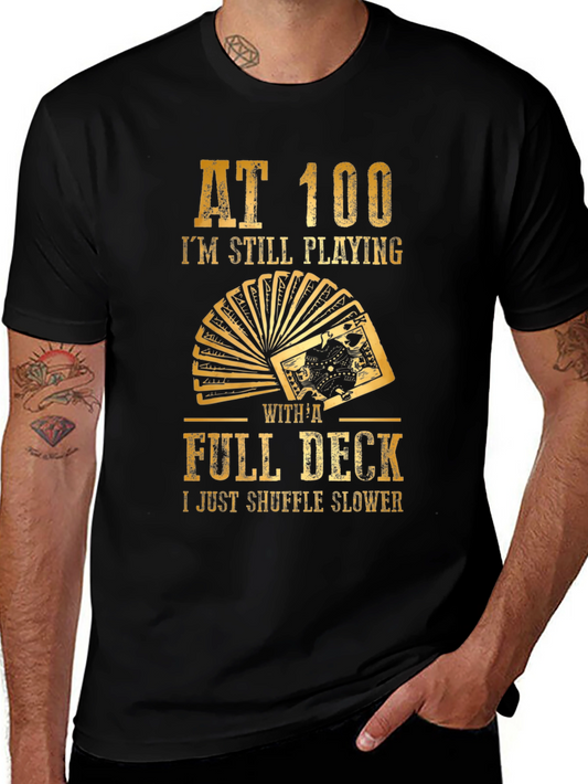 Funny 100 Years Old Playing Cards Graphic T-Shirt