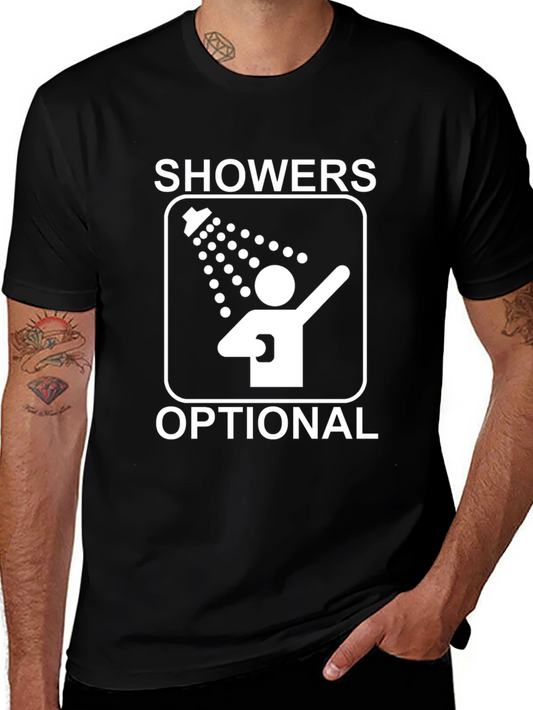 Showers Optional Graphic Tee - Novelty Humor Shirt