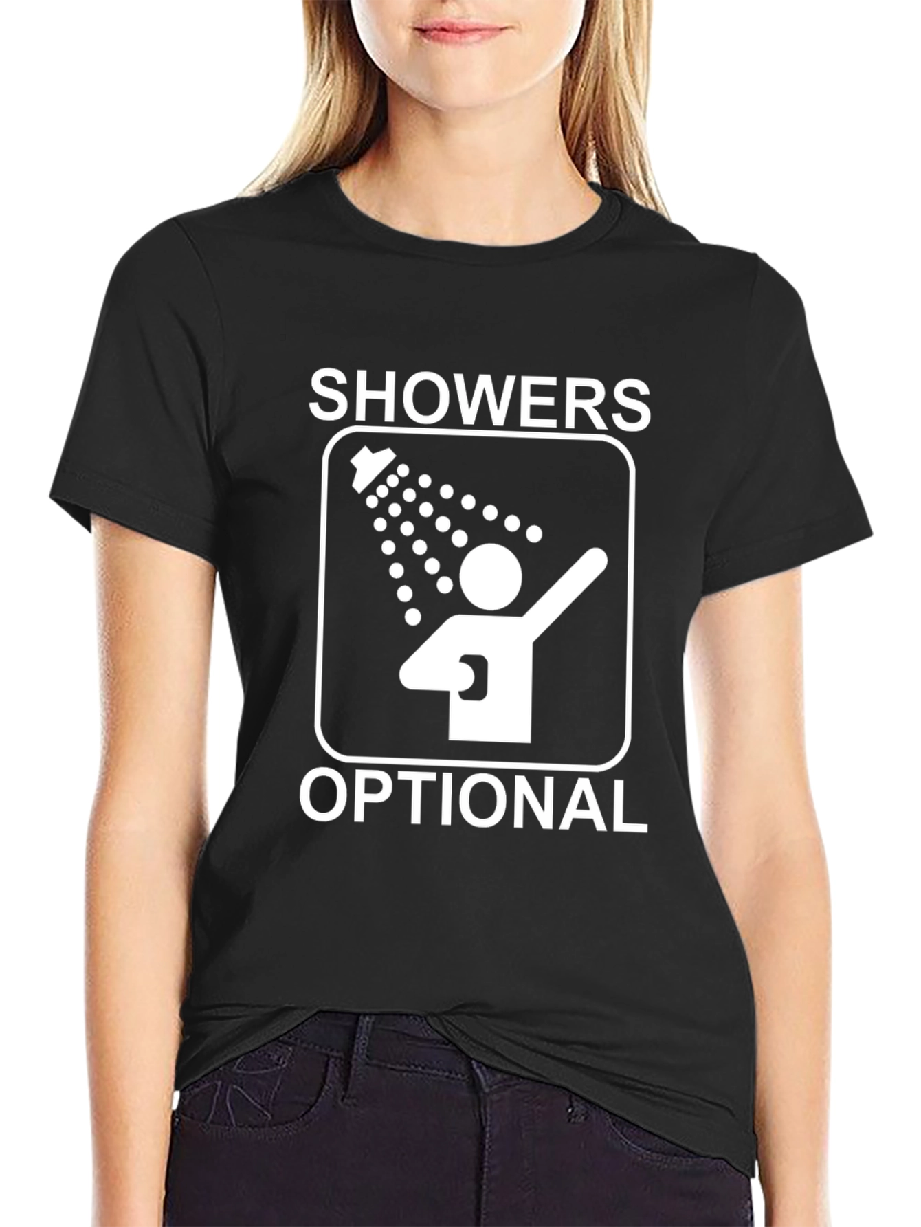 Showers Optional Graphic Tee - Novelty Humor Shirt