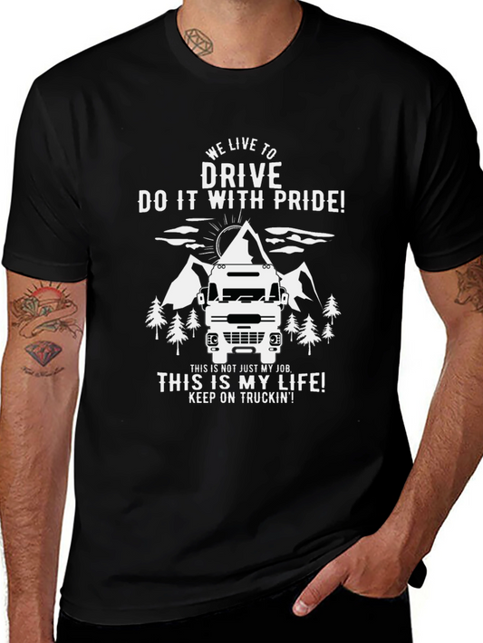 Trucker Pride Graphic Tee - We Live to Drive