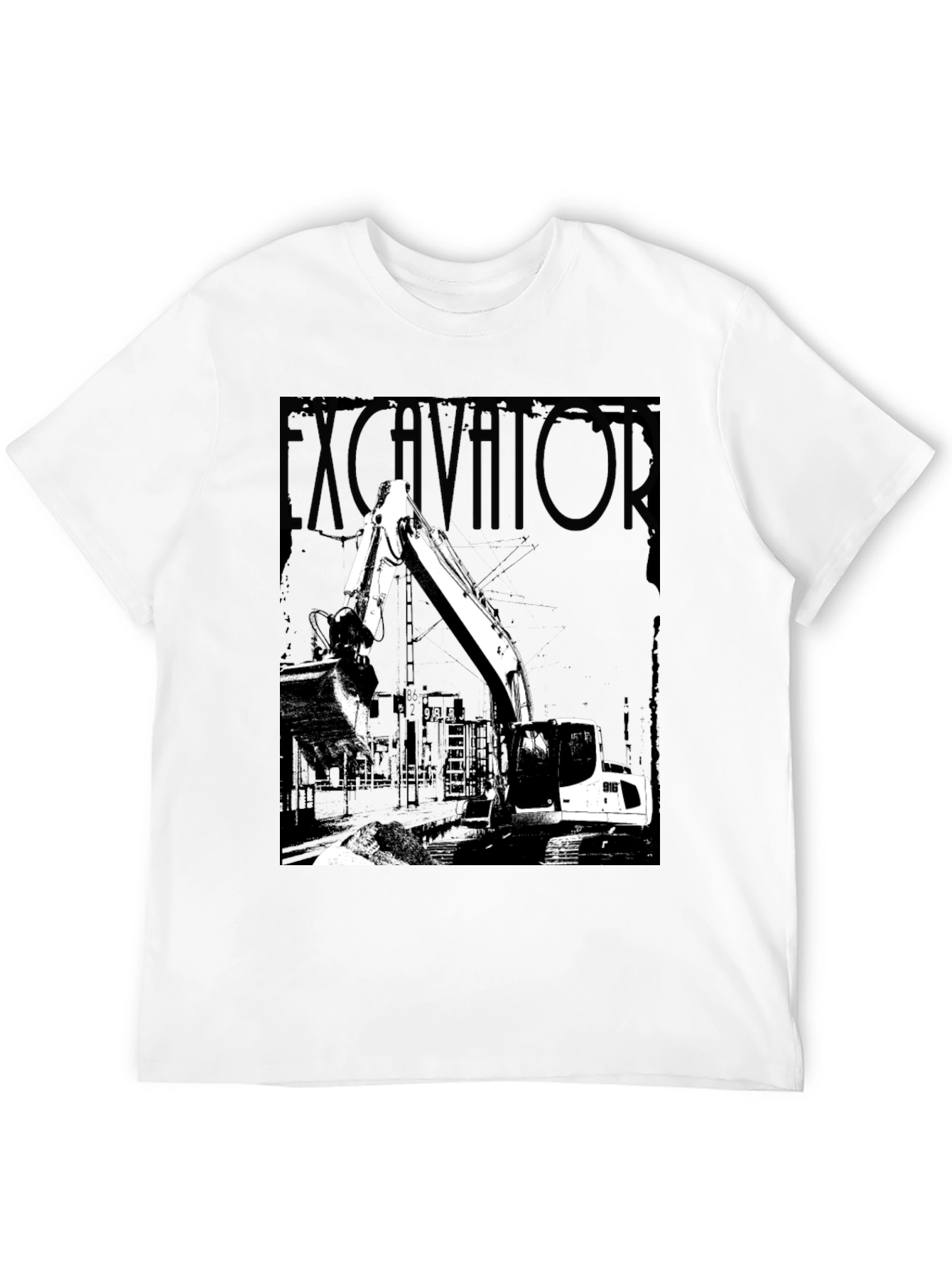 Excavator Graphic T-Shirt - Construction Vehicle Tee
