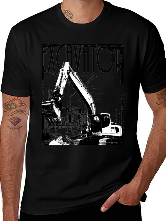 Excavator Graphic T-Shirt - Construction Vehicle Tee