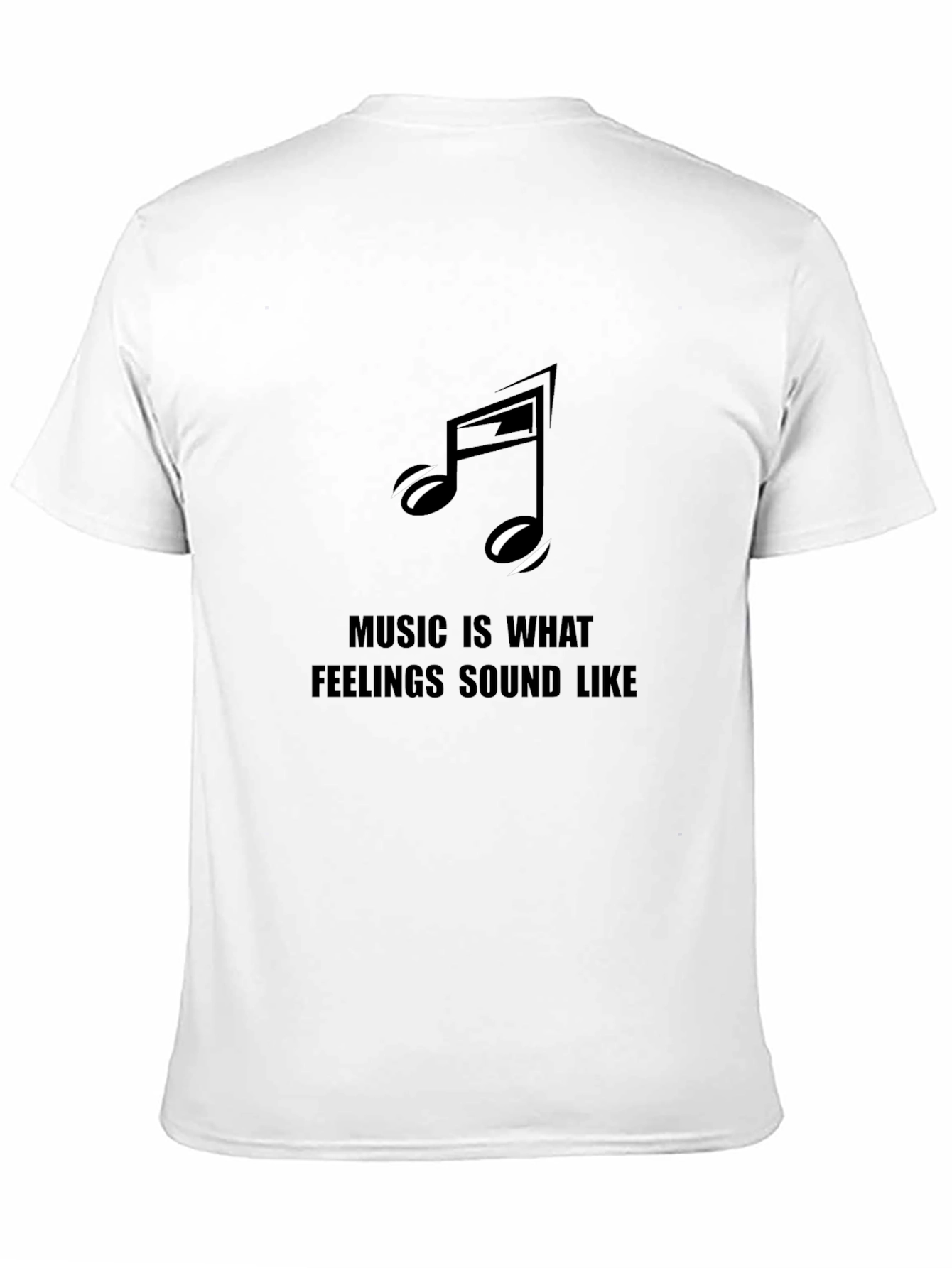 Music is What Feelings Sound Like Black Graphic Tee