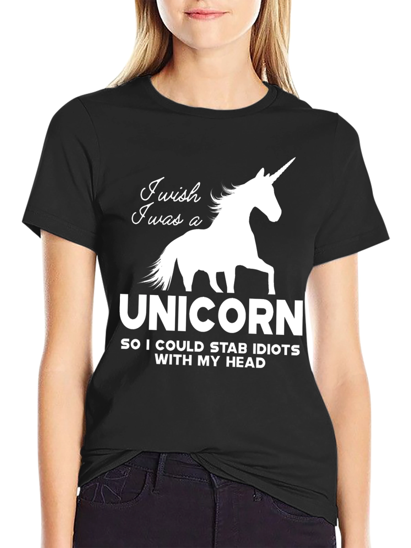 Unicorn Stab Idiots Funny Graphic T-Shirt