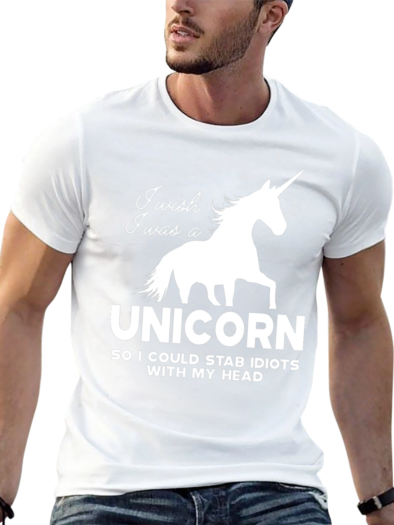 Unicorn Stab Idiots Funny Graphic T-Shirt