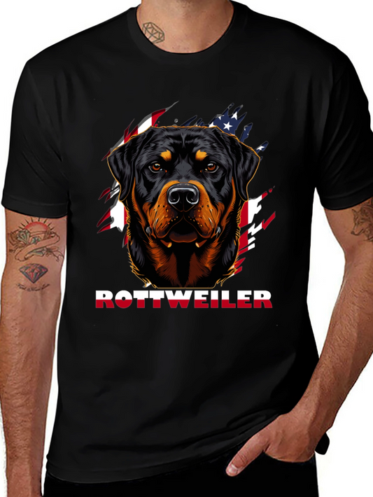 Rottweiler Dog Graphic T-Shirt - Patriotic Design