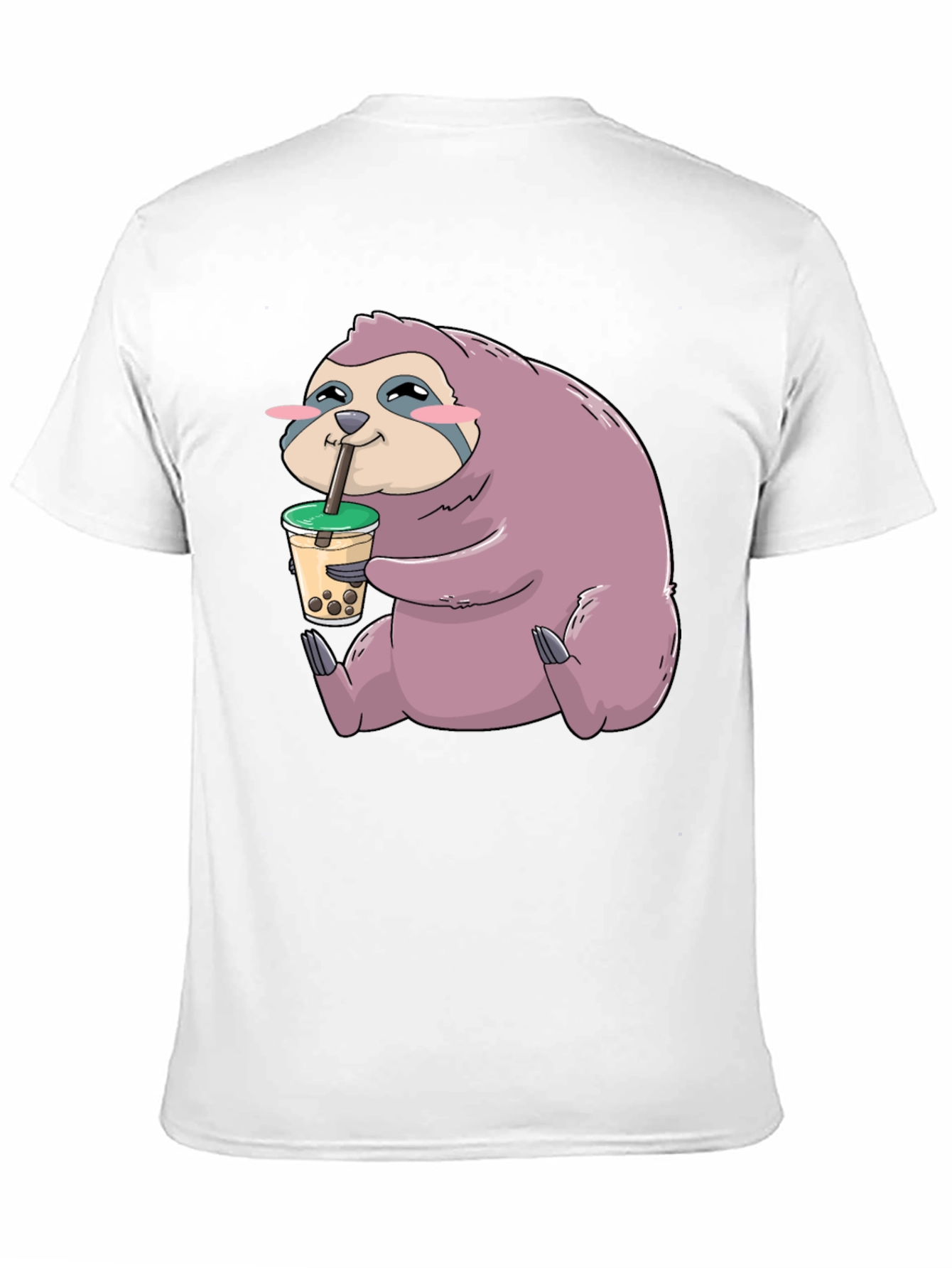 Sloth Boba Tea Graphic T-Shirt - Relaxed Style