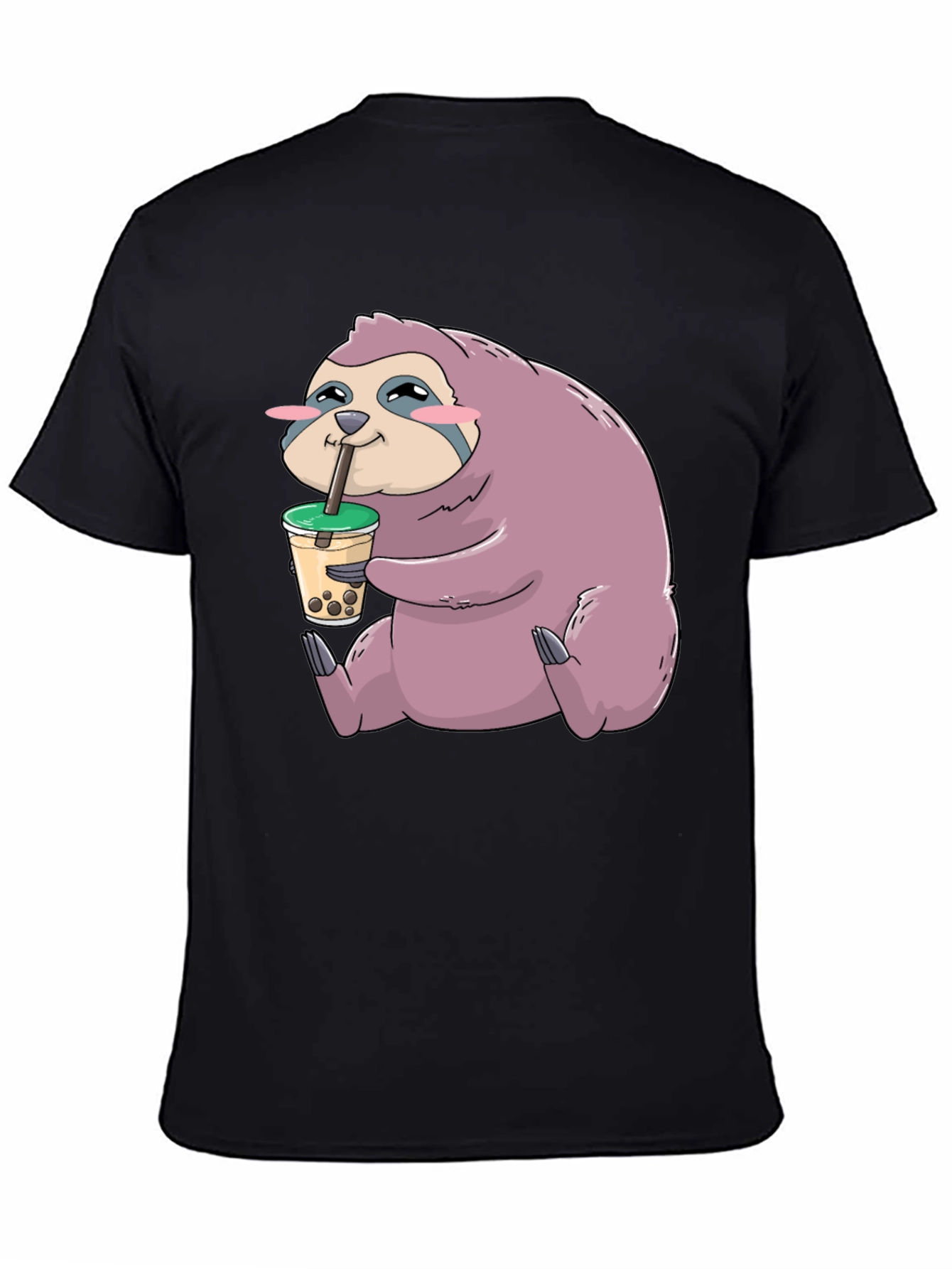Sloth Boba Tea Graphic T-Shirt - Relaxed Style