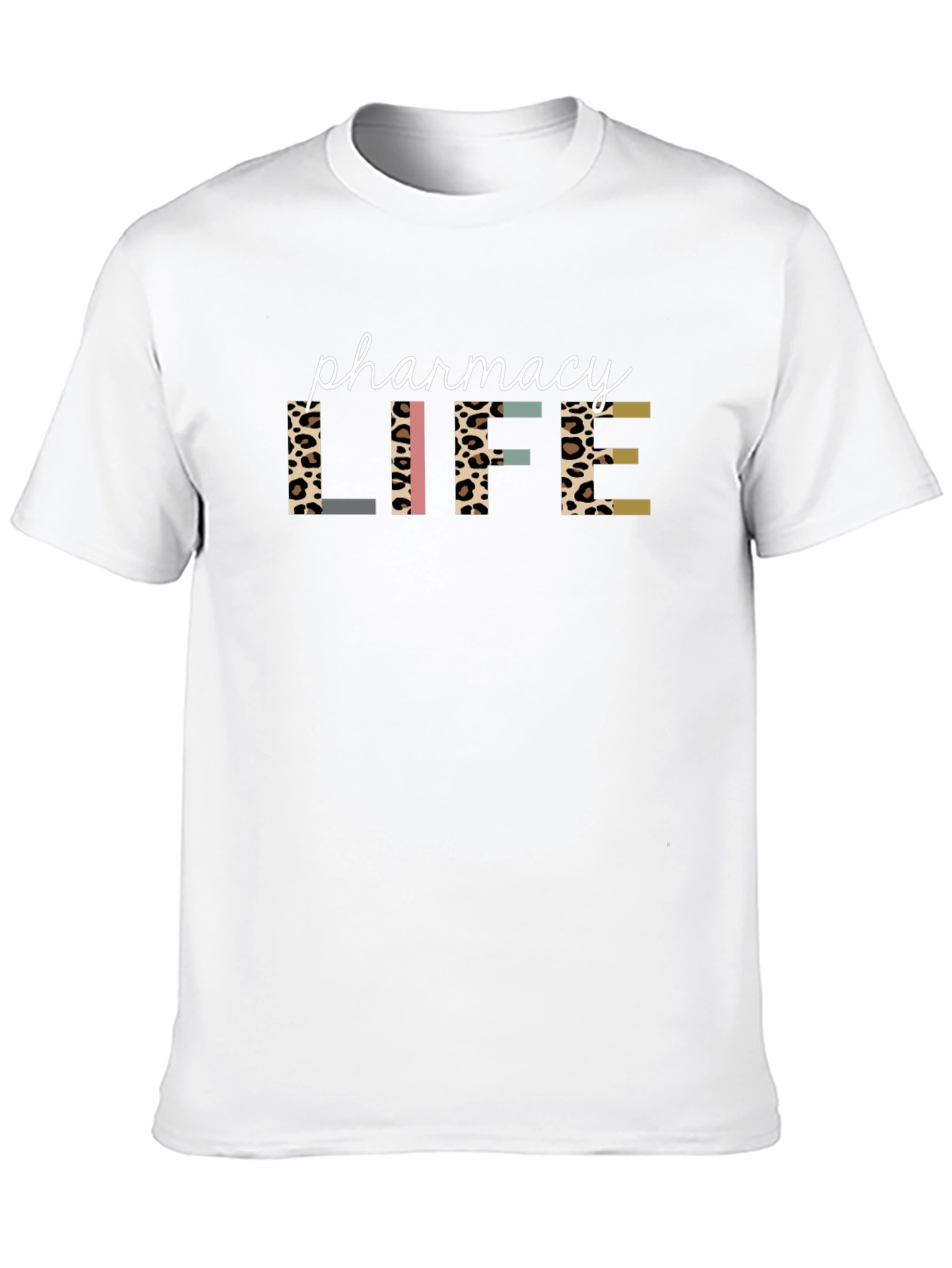 Pharmacy Life Graphic Tee Leopard Print