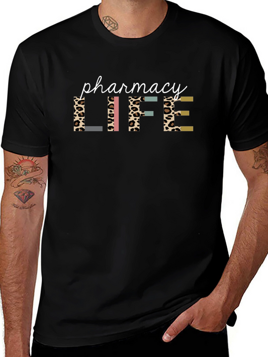 Pharmacy Life Graphic Tee Leopard Print