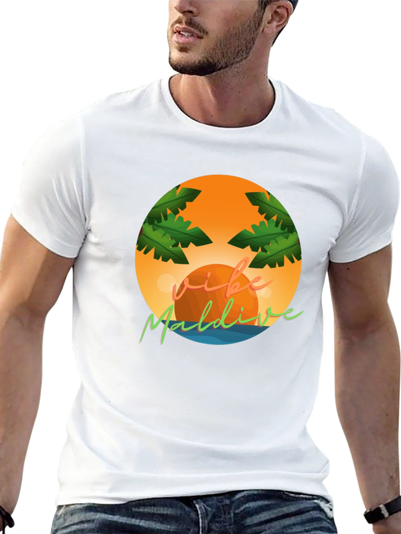 Vibe Maldives Graphic Tee - Tropical Vacation Shirt