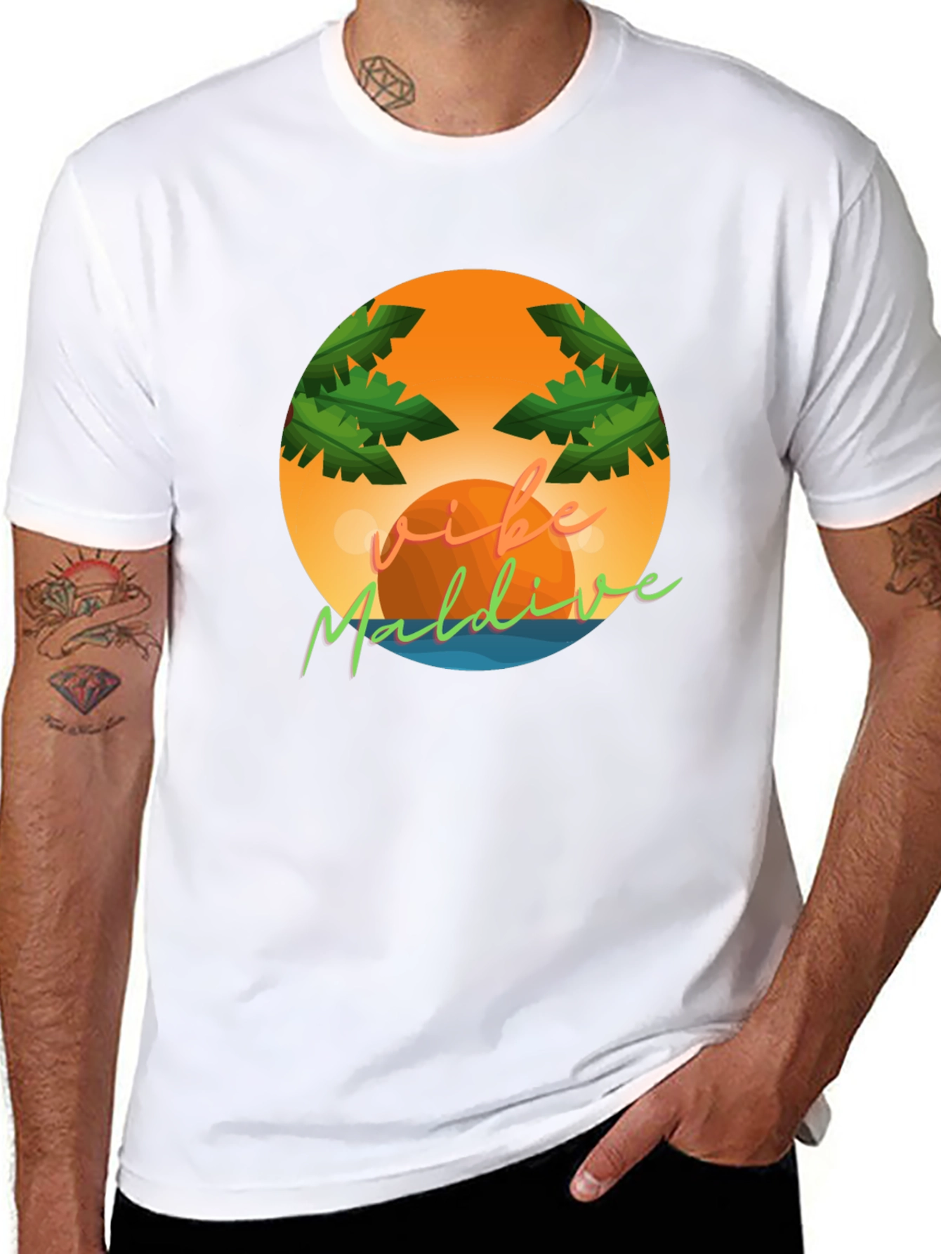 Vibe Maldives Graphic Tee - Tropical Vacation Shirt