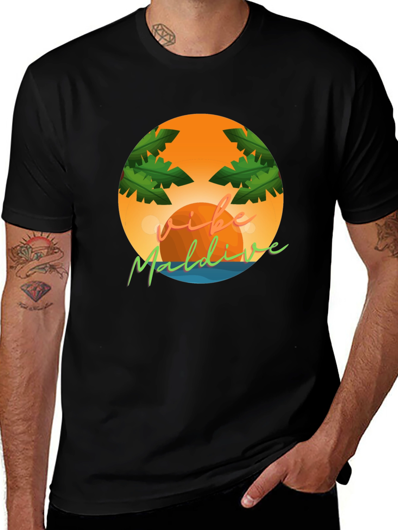 Vibe Maldives Graphic Tee - Tropical Vacation Shirt