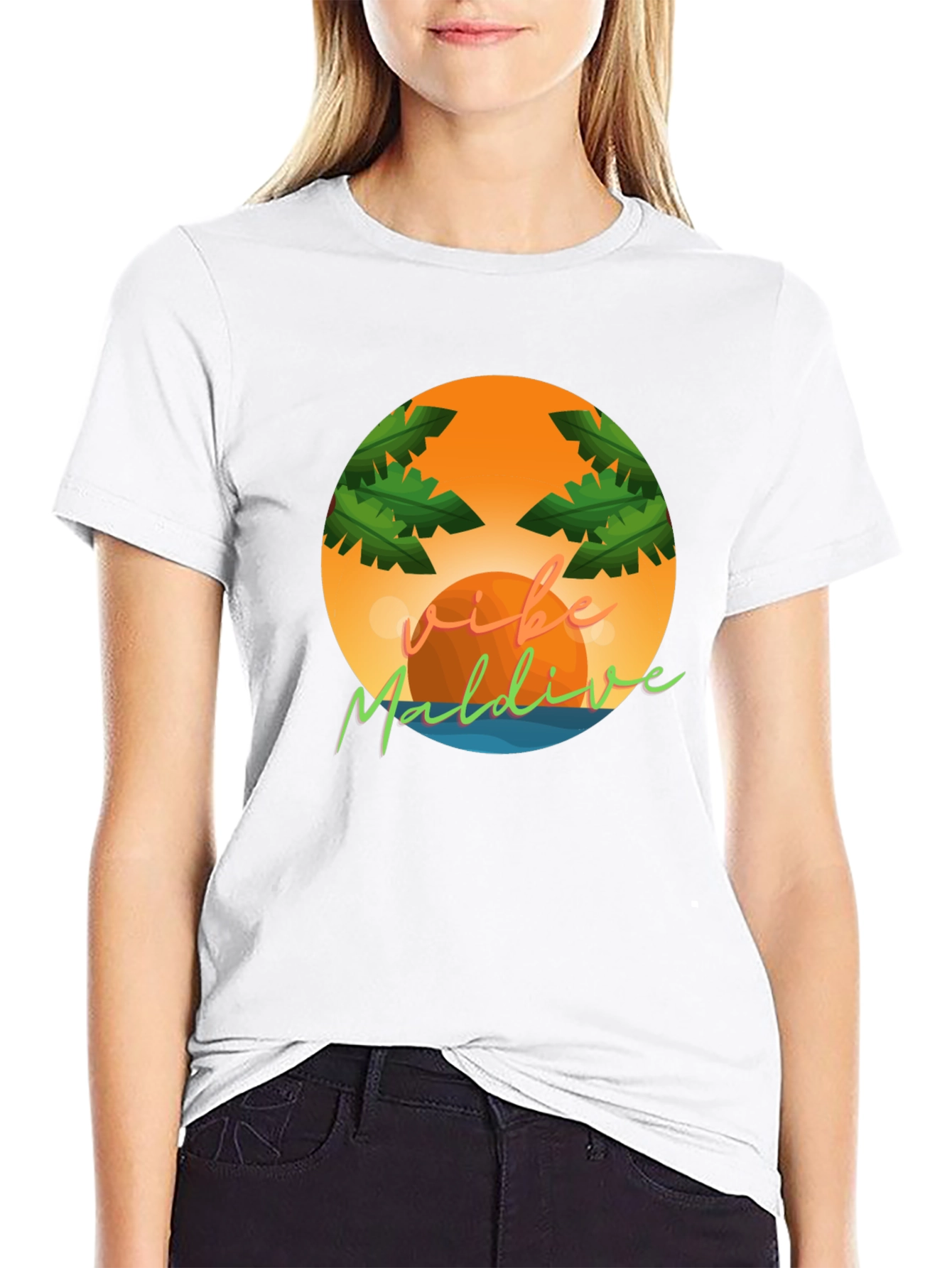 Vibe Maldives Graphic Tee - Tropical Vacation Shirt
