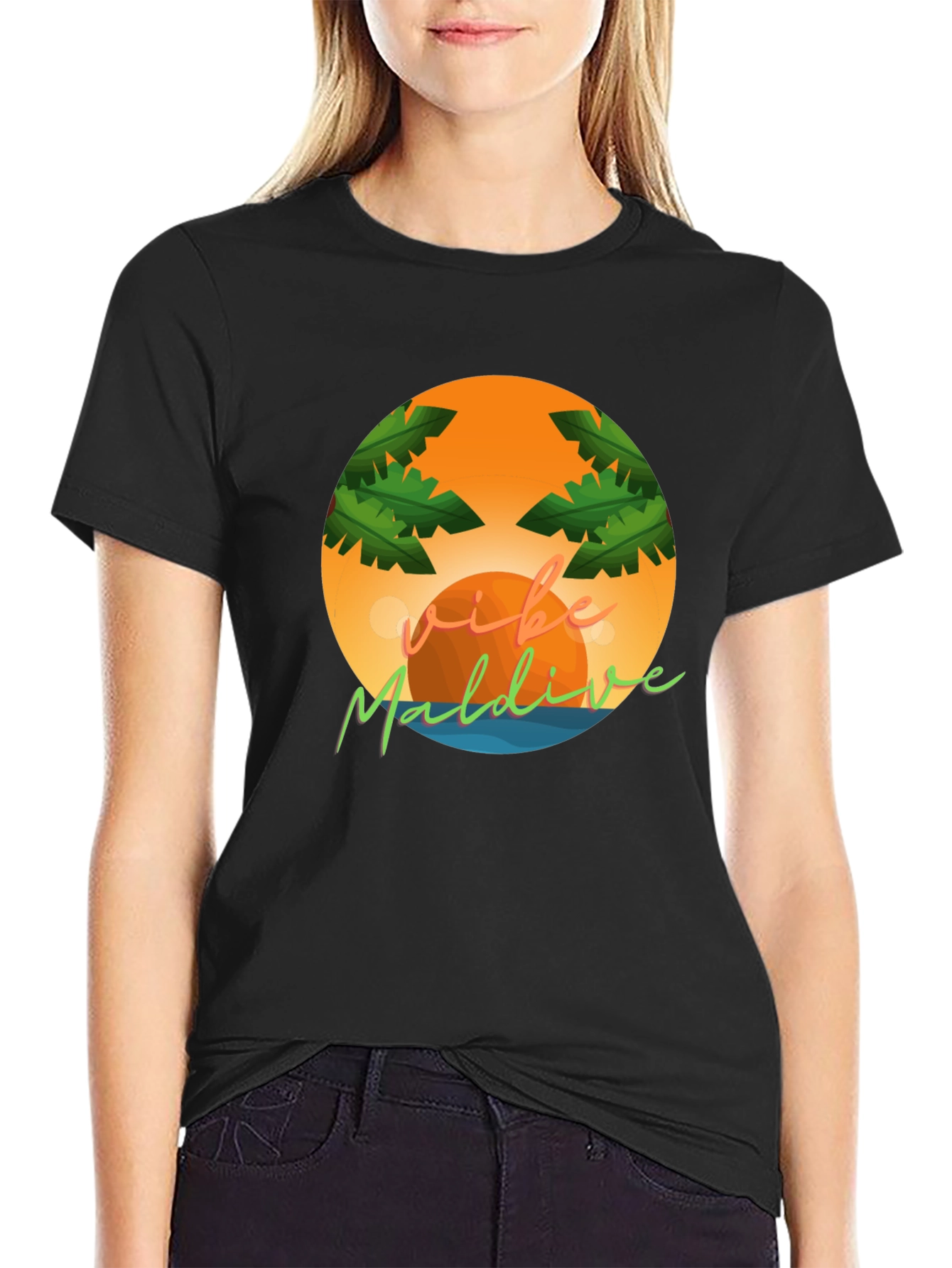 Vibe Maldives Graphic Tee - Tropical Vacation Shirt