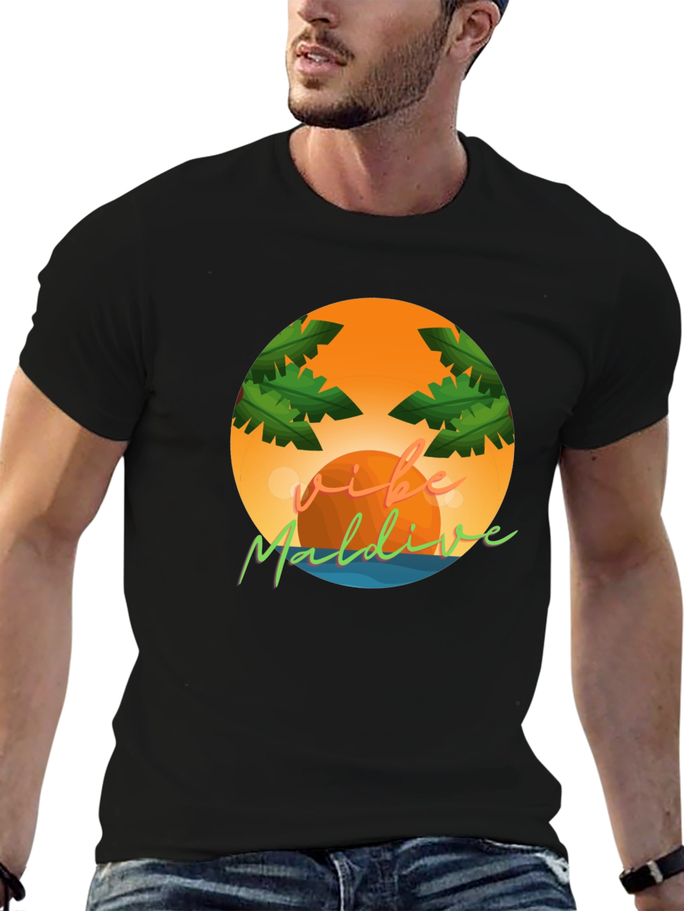 Vibe Maldives Graphic Tee - Tropical Vacation Shirt