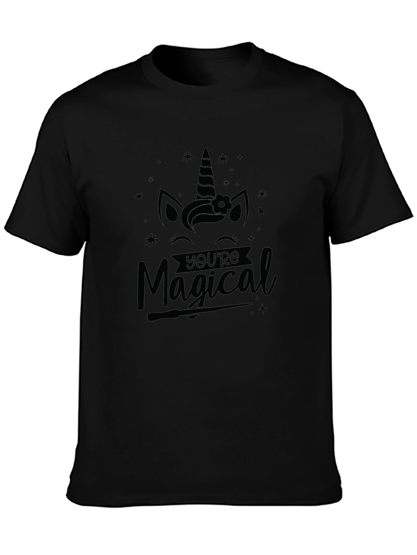 Magical Unicorn Black T-Shirt