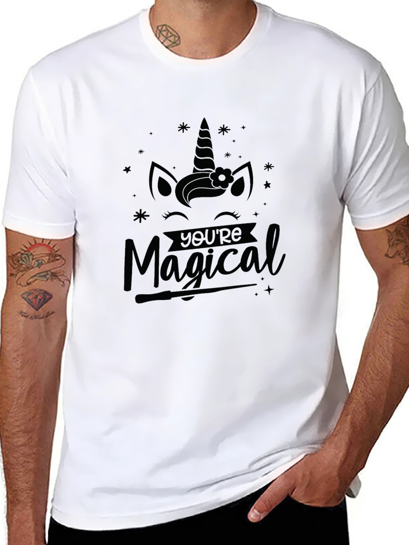 Magical Unicorn Black T-Shirt