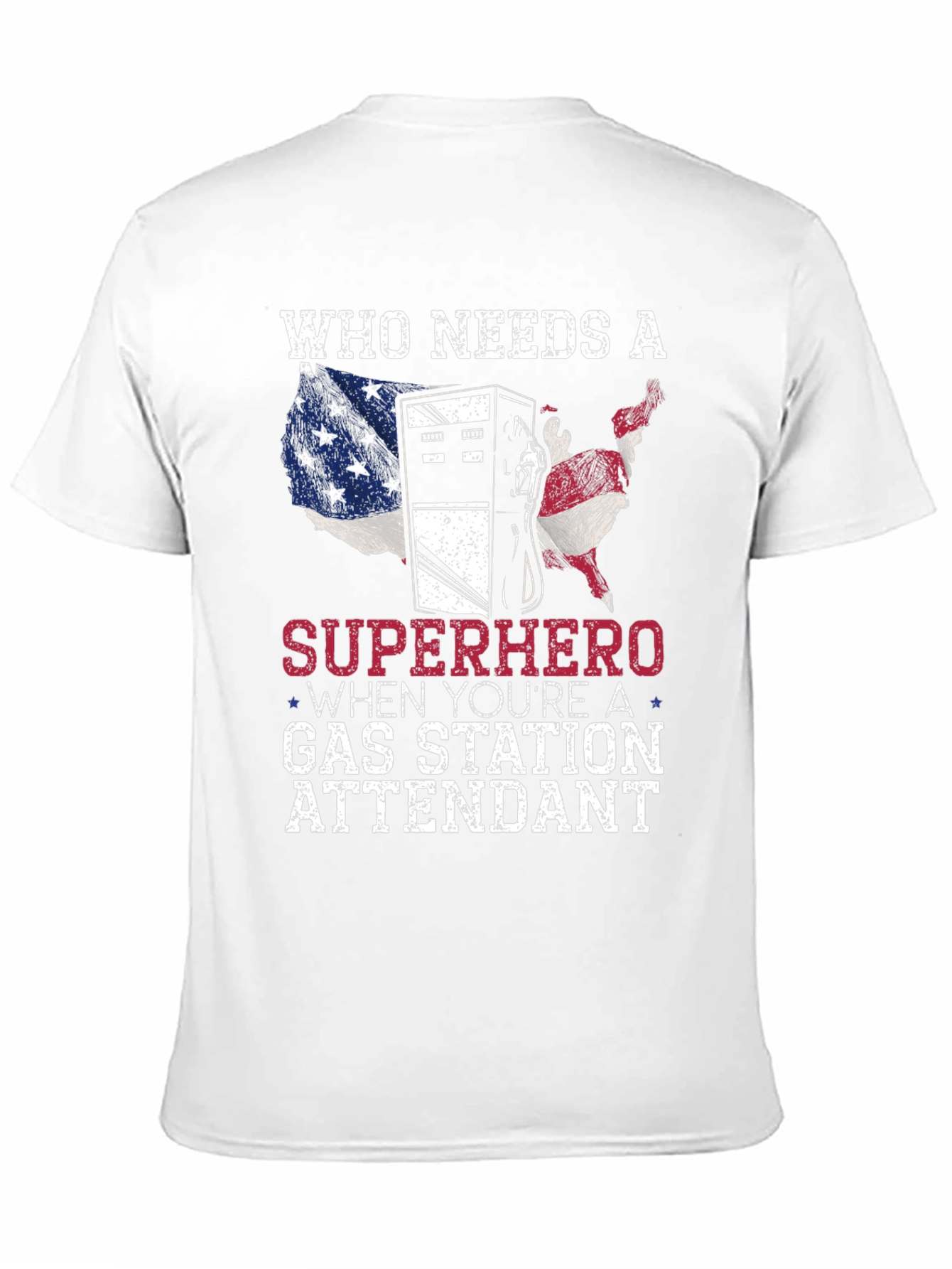 Gas Station Attendant Superhero Graphic T-Shirt
