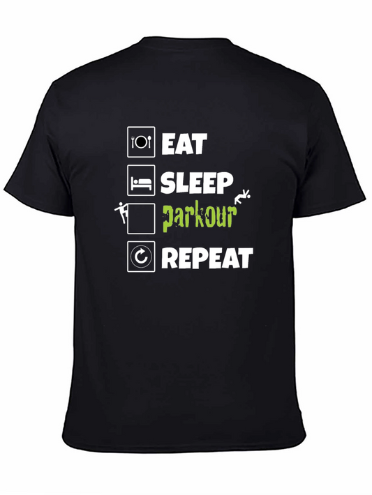 Eat Sleep Parkour Repeat Black T-Shirt