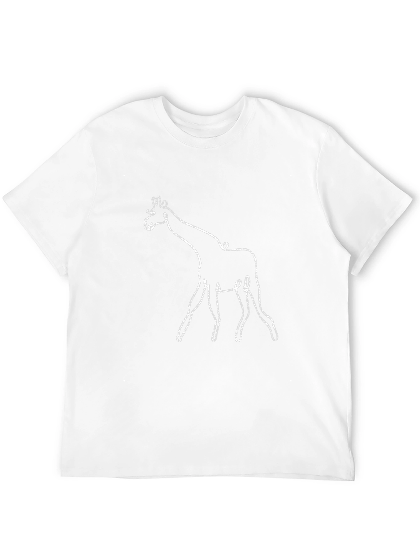 Abstract Giraffe Line Art Black T-Shirt