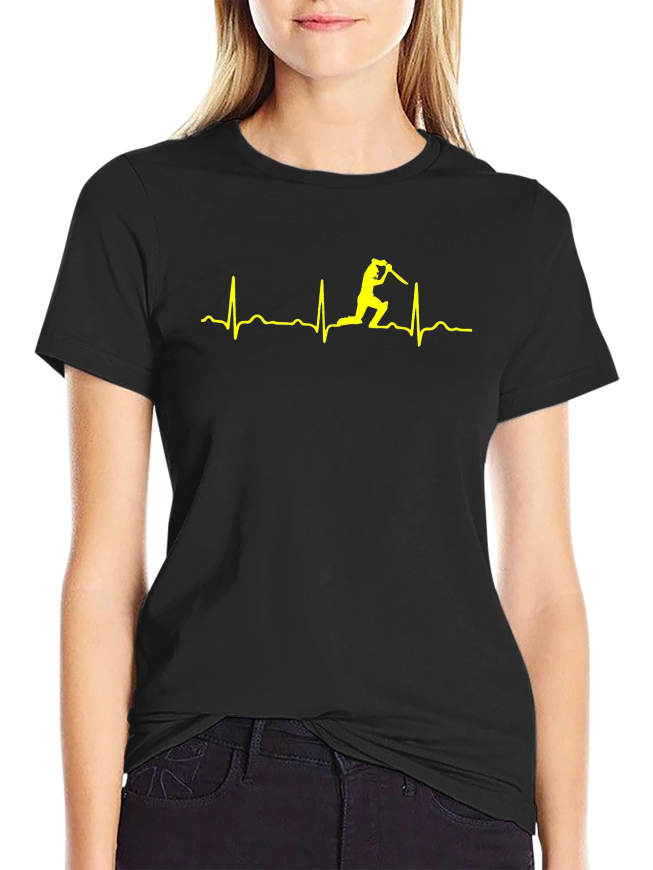 Cricket Heartbeat T-Shirt - Batting Pulse Graphic Tee