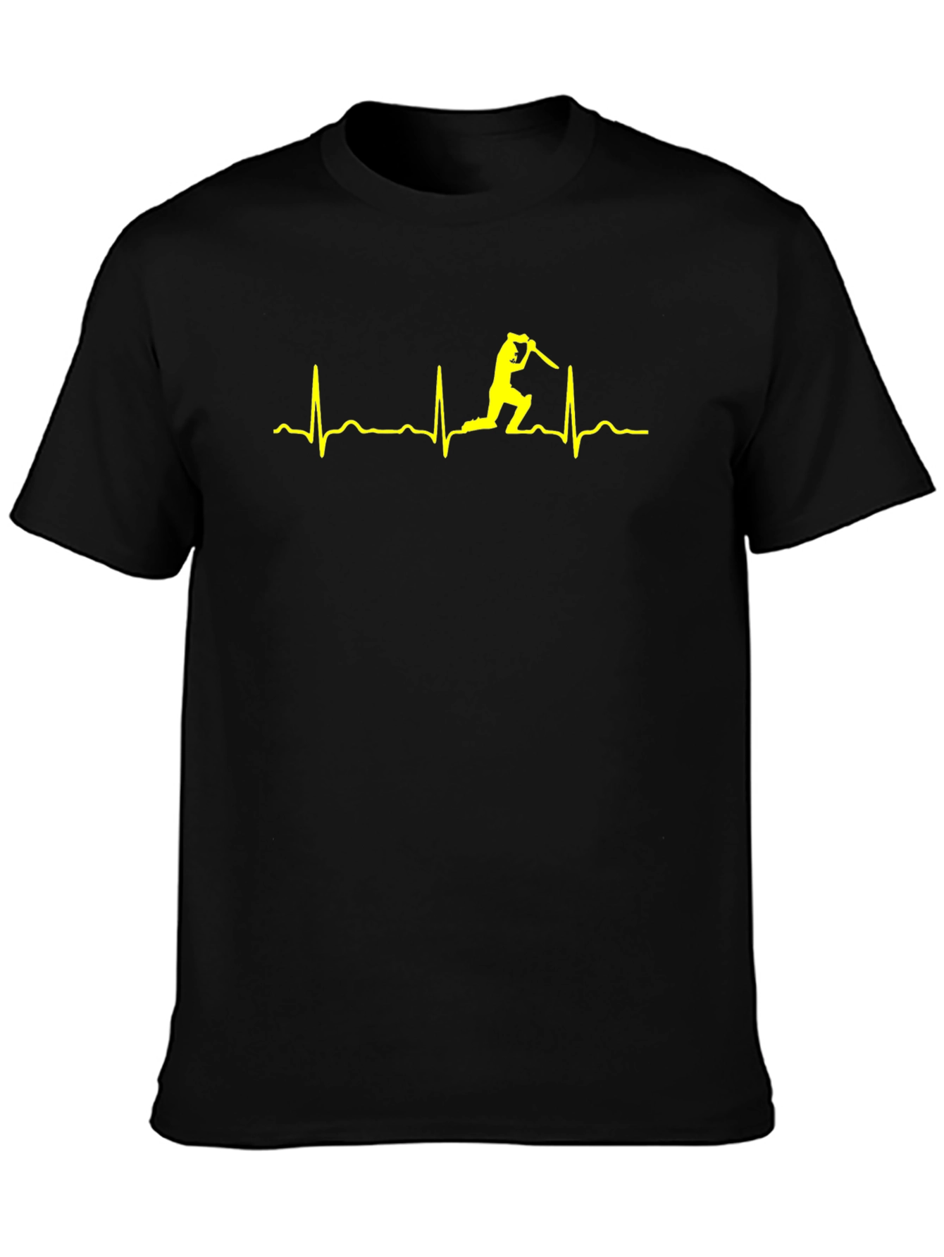 Cricket Heartbeat T-Shirt - Batting Pulse Graphic Tee