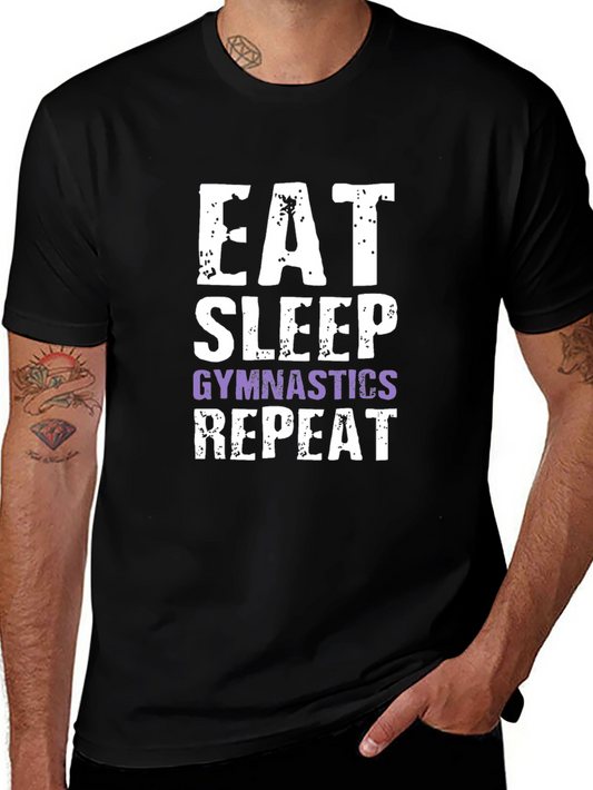 Eat Sleep Gymnastics Repeat Black T-Shirt