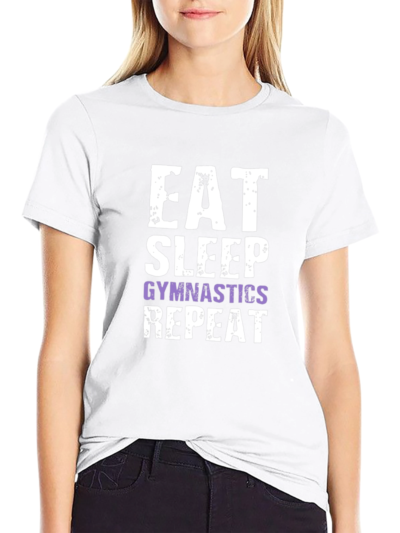 Eat Sleep Gymnastics Repeat Black T-Shirt