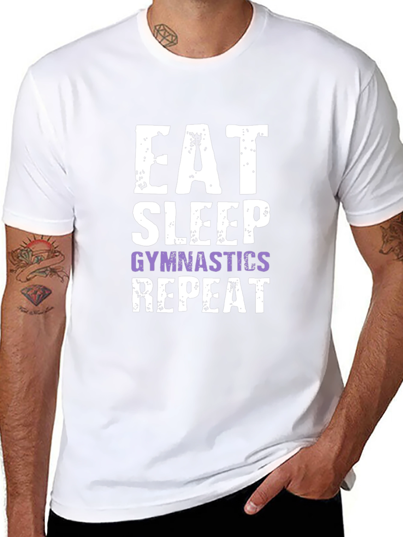 Eat Sleep Gymnastics Repeat Black T-Shirt