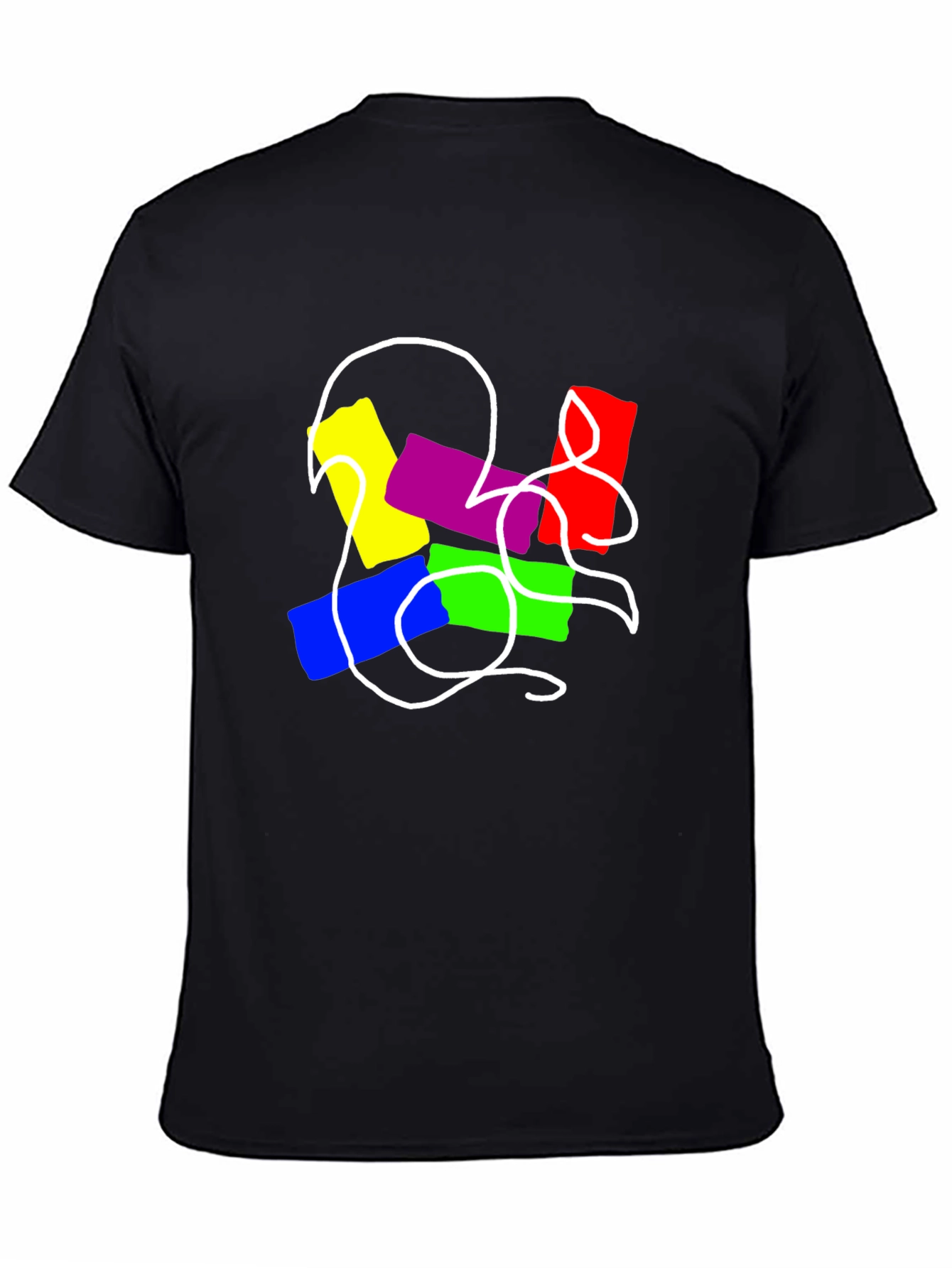 Abstract Graphic Mens Black T-Shirt