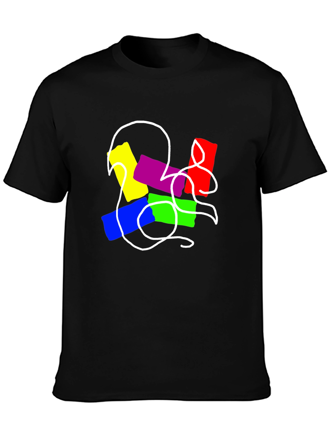 Abstract Graphic Mens Black T-Shirt