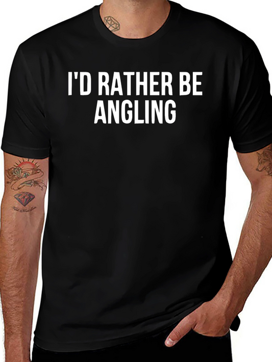 Id Rather Be Angling Black T-Shirt