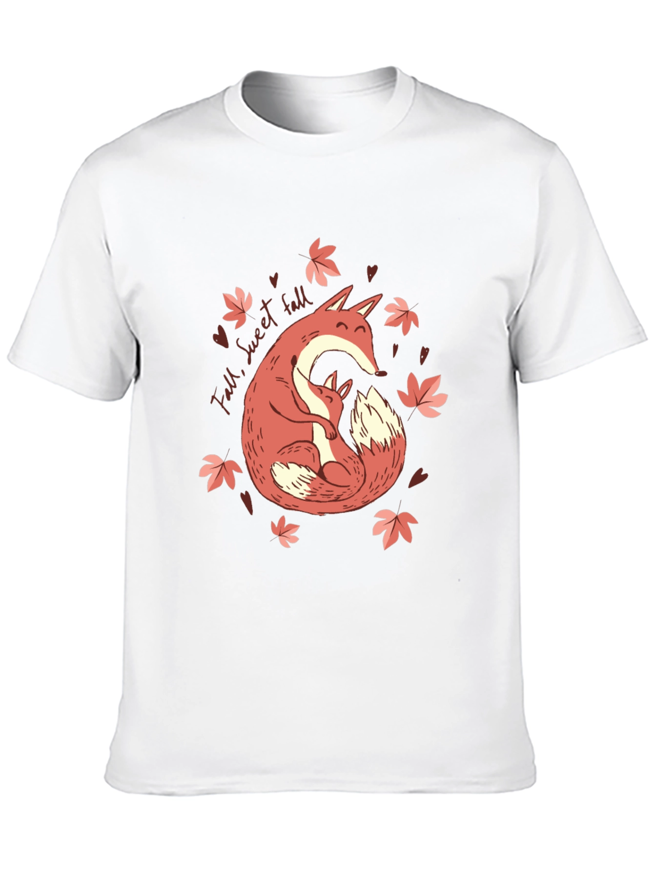 Fall Fox Hug T-Shirt - Sweet Autumn Comfort