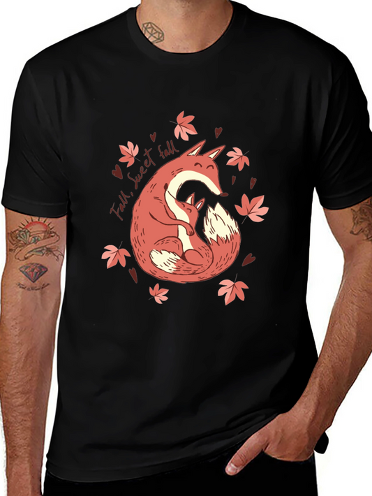 Fall Fox Hug T-Shirt - Sweet Autumn Comfort