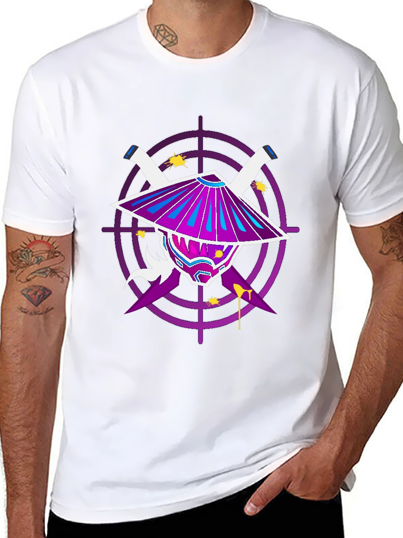 Samurai Mask Graphic Tee - Mens Black T-Shirt