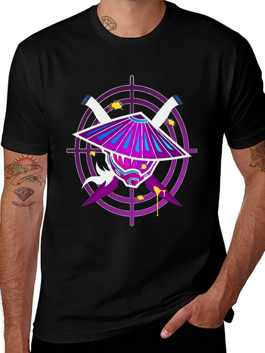 Samurai Mask Graphic Tee - Mens Black T-Shirt