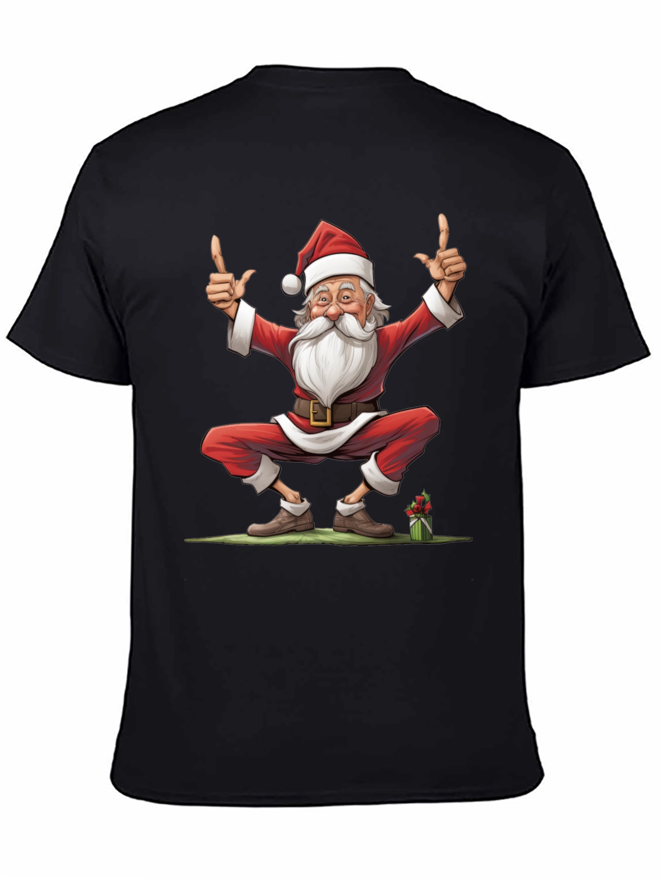 Festive Santa Claus Graphic Tee - Holiday Cheer