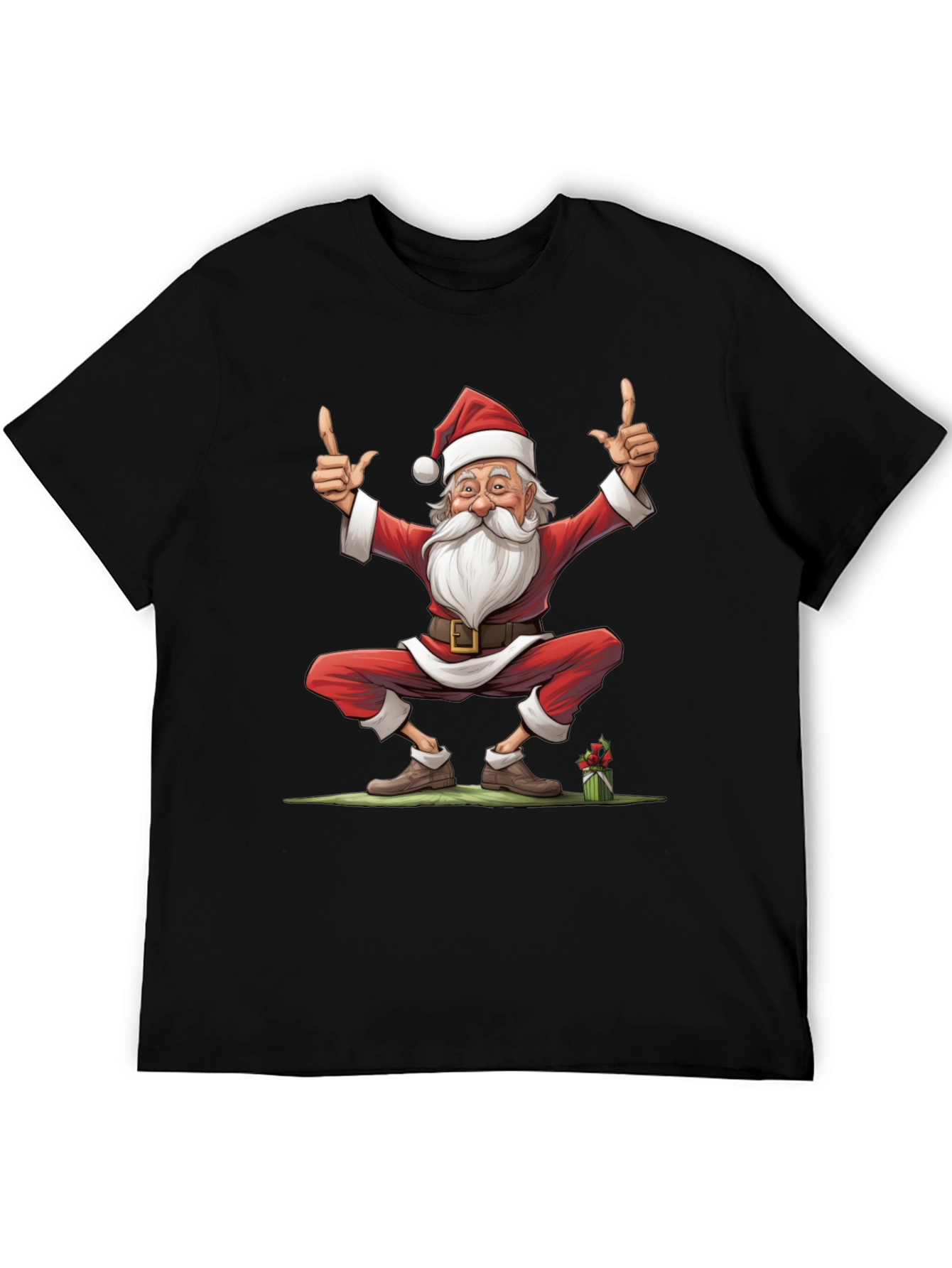 Festive Santa Claus Graphic Tee - Holiday Cheer