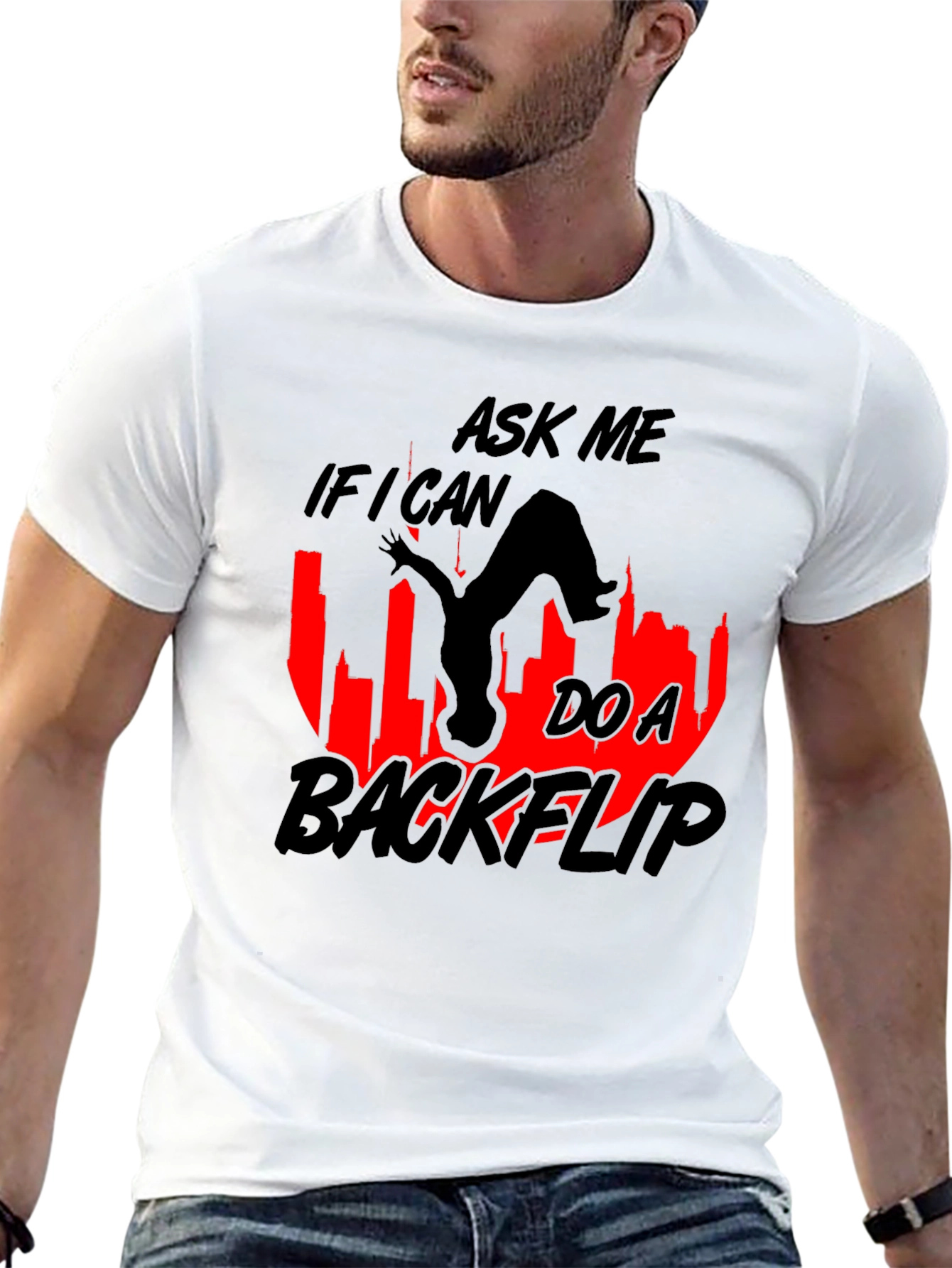 Backflip Graphic T-Shirt - Ask Me If I Can!