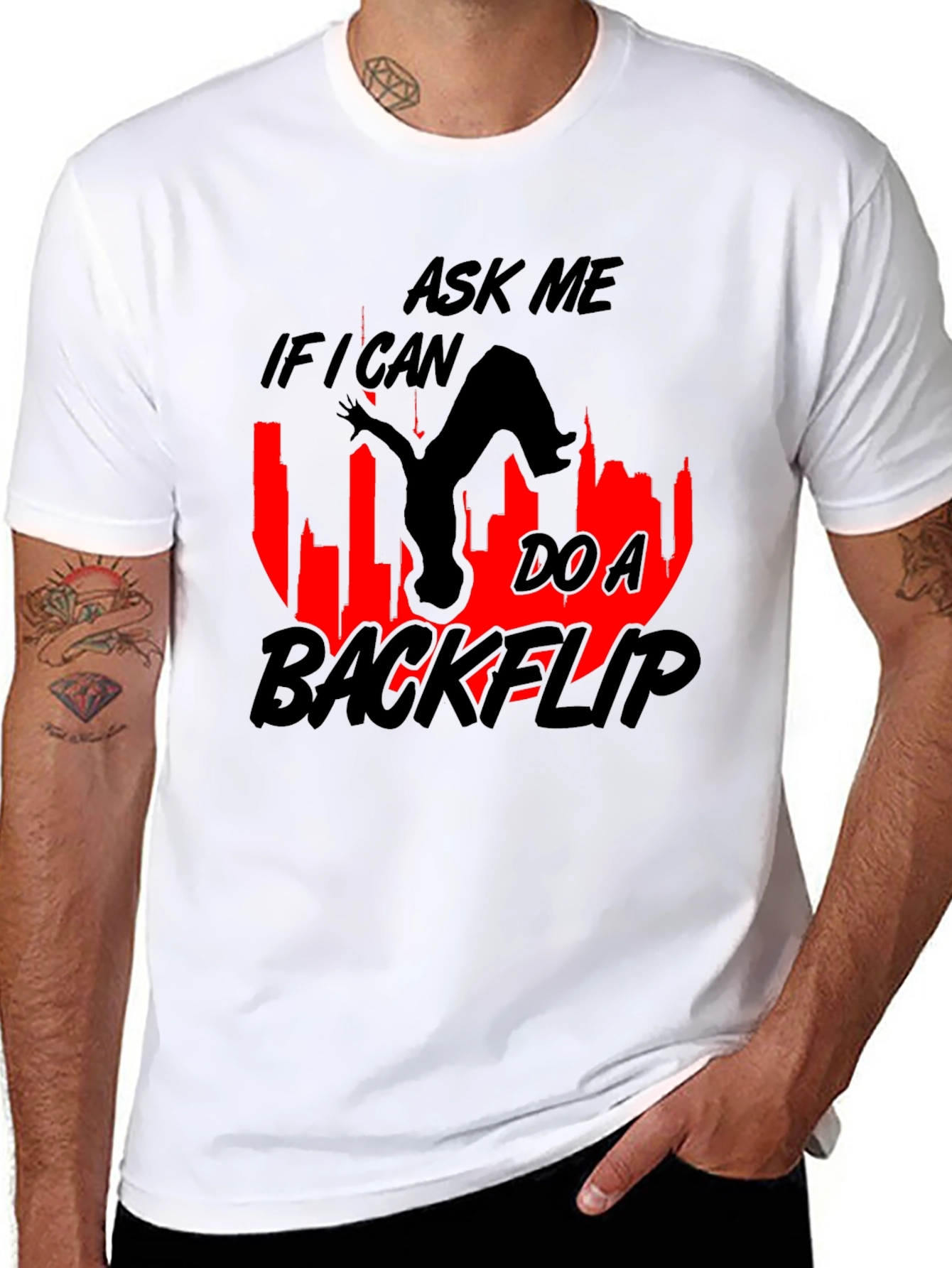 Backflip Graphic T-Shirt - Ask Me If I Can!