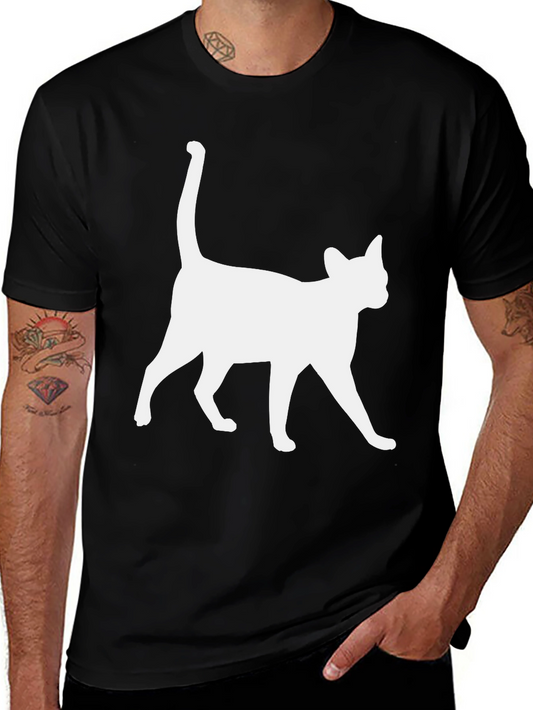 Cool Cat Silhouette Black T-Shirt