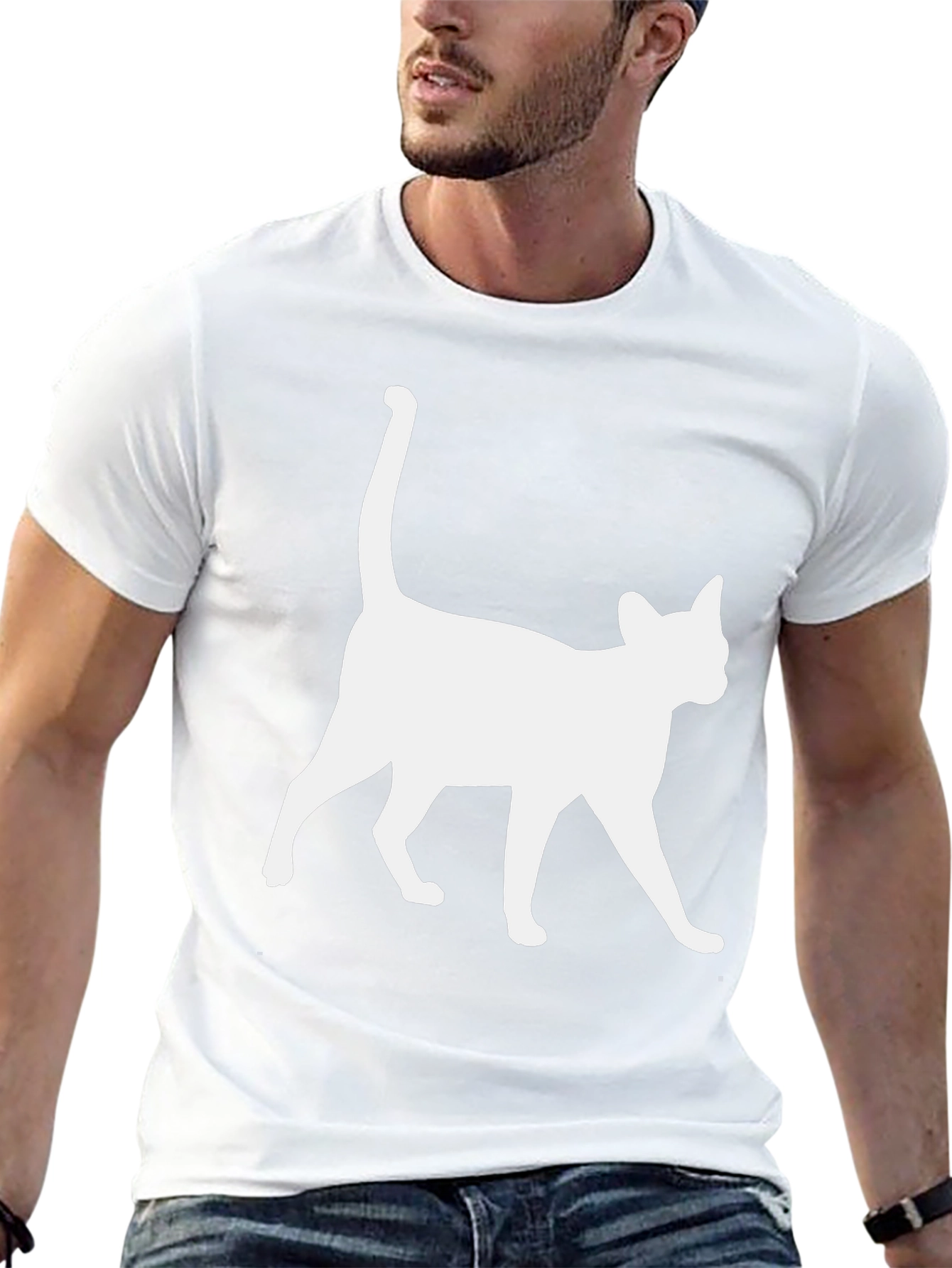 Cool Cat Silhouette Black T-Shirt
