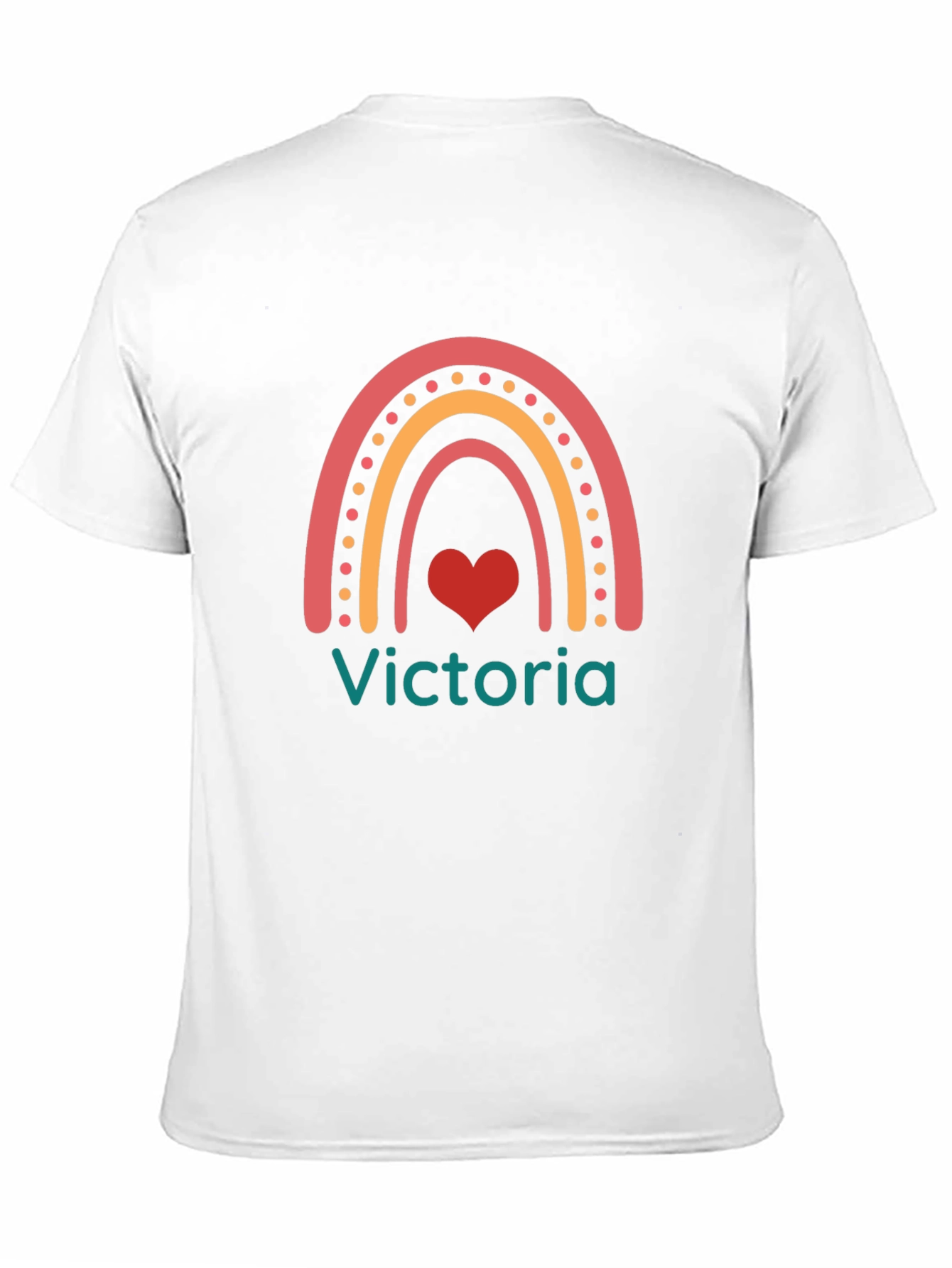 Victoria Rainbow Heart T-Shirt - Cute Personalized Tee