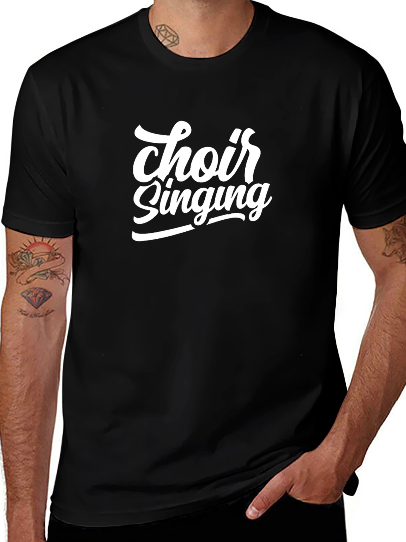 Choir Singing Black T-Shirt